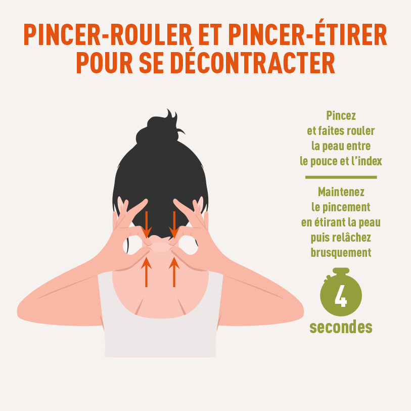 Pincer-rouler et pincer-étirer pour se décontracter